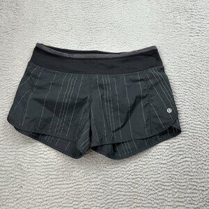 Lululemon Turbo Run Black Gym Athletic Shorts Women’s Size 6